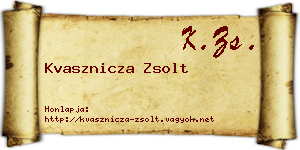 Kvasznicza Zsolt névjegykártya